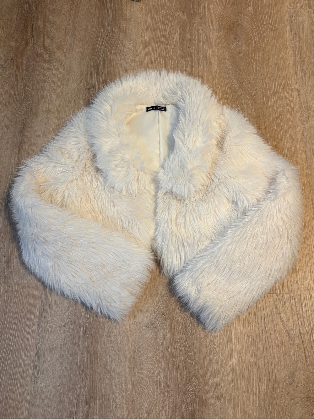 SHEIN white Faux Fur Shrug Jacket